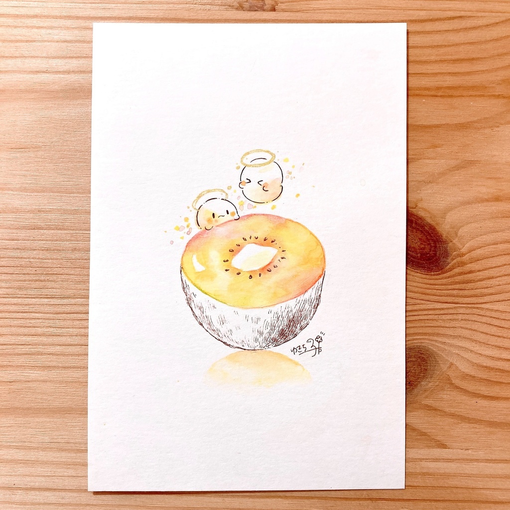 ポストカード原画「黄金色のしあわせ」
