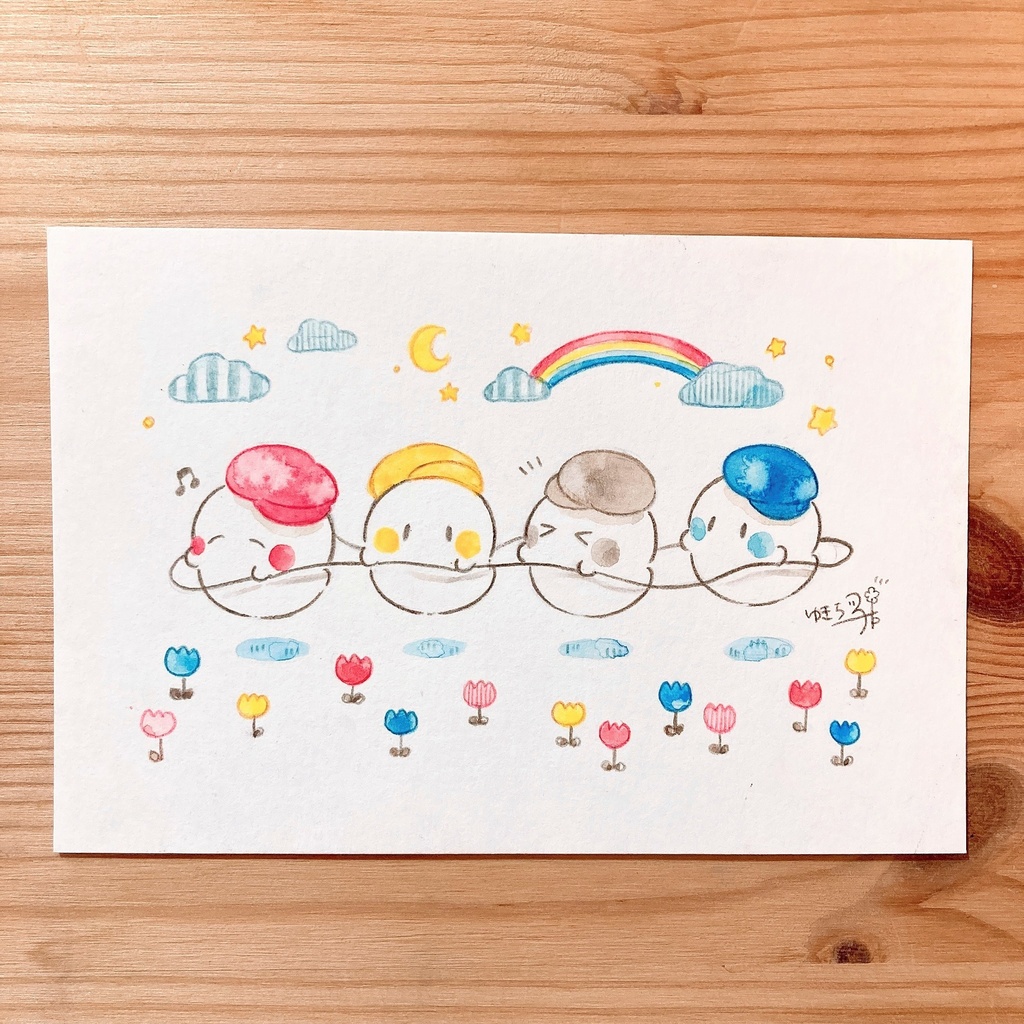 ポストカード原画「おばけようちえん」