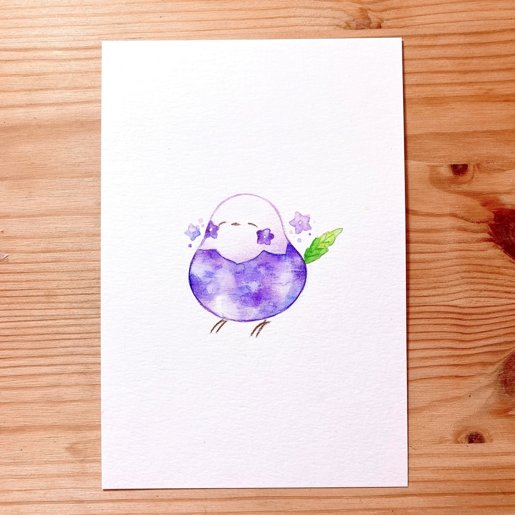 ポストカード原画「ことり×桔梗」