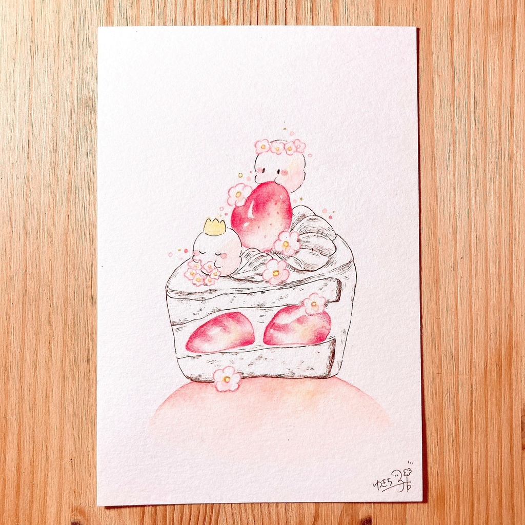 ポストカード原画「仲良くなりたい」