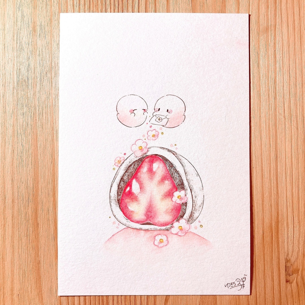 ポストカード原画「きみの言葉はたからもの」