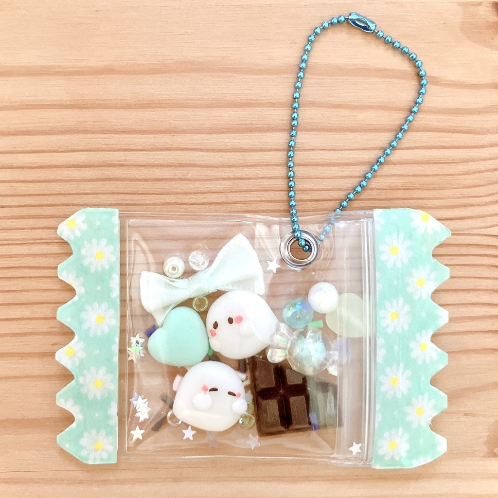 おばけのキャンディ風キーホルダー【チョコミント】