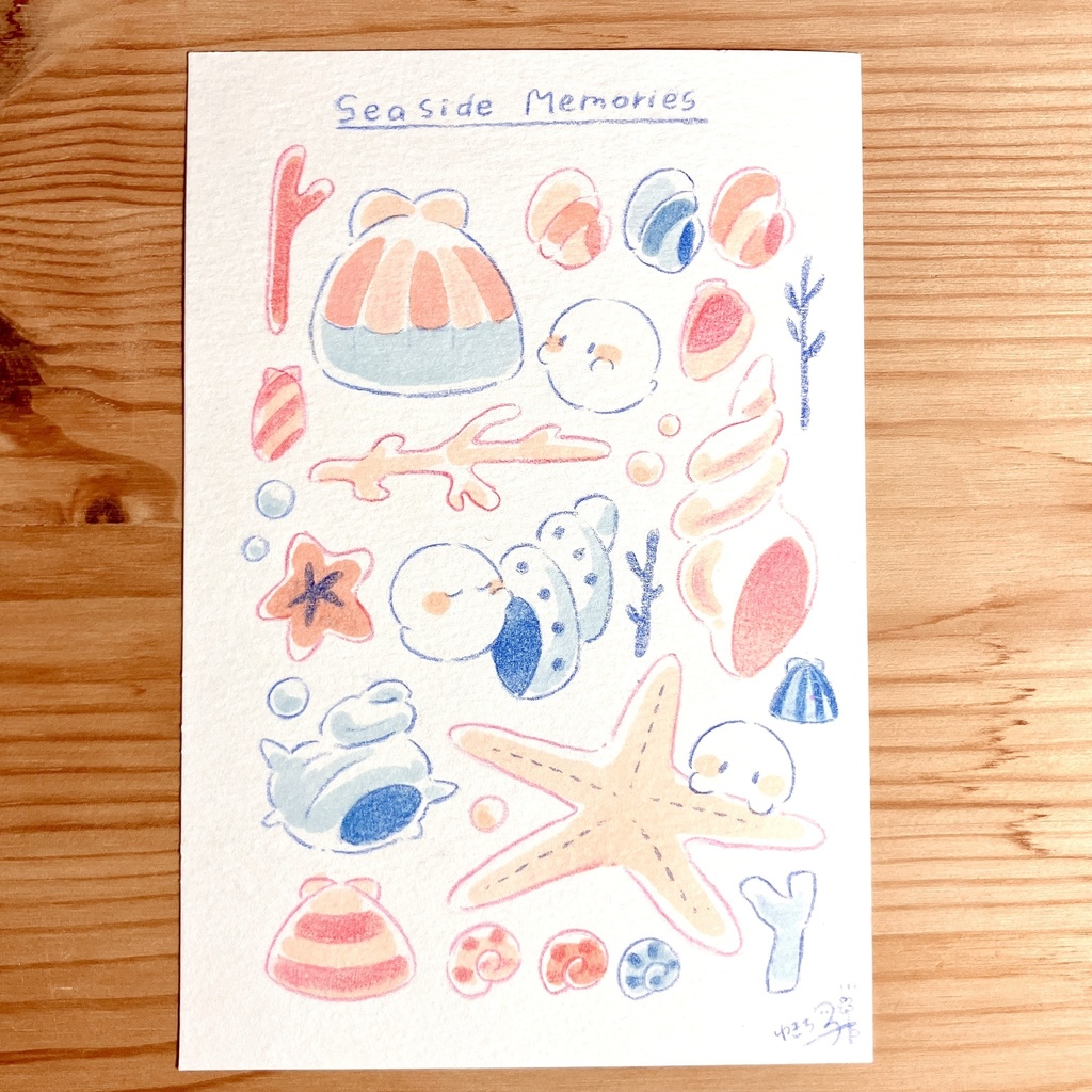 ポストカード原画「おばけと夏の落としもの」