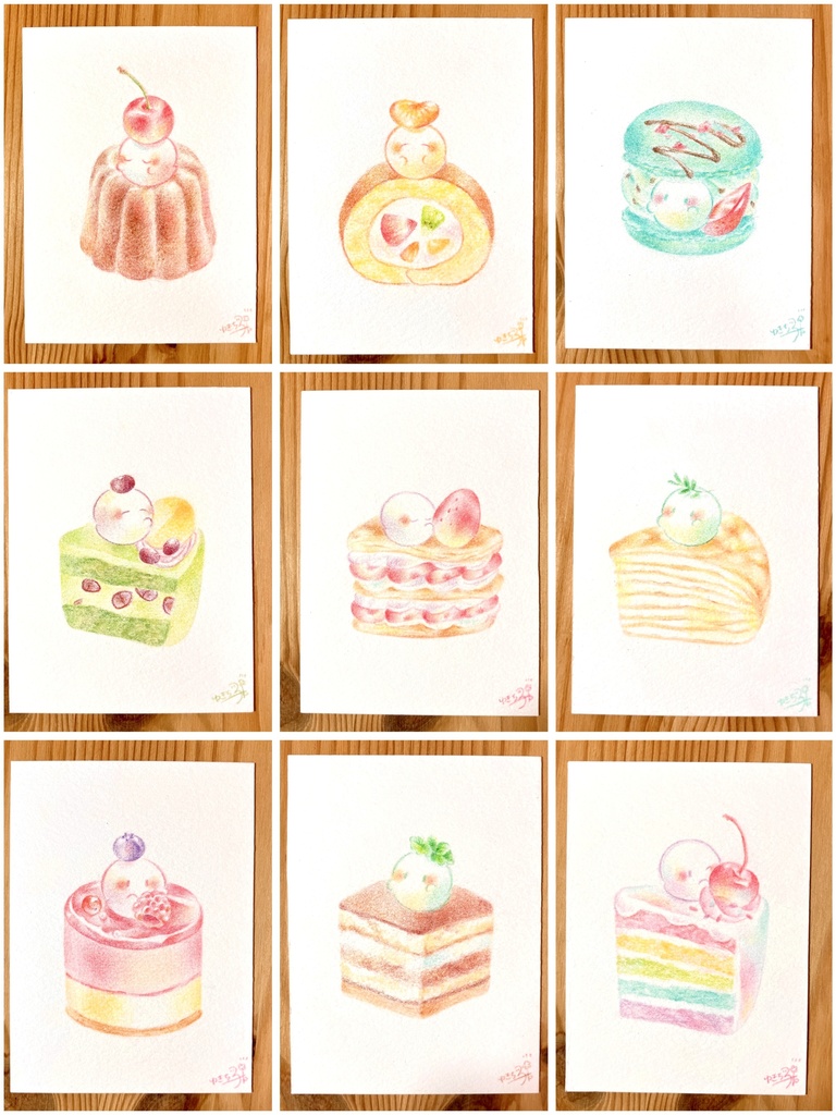 小さな原画　「おばけとスイーツ」