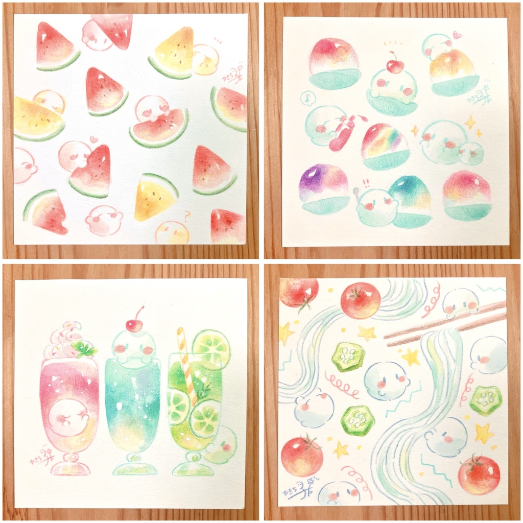 夏のおいしいものとおばけ原画