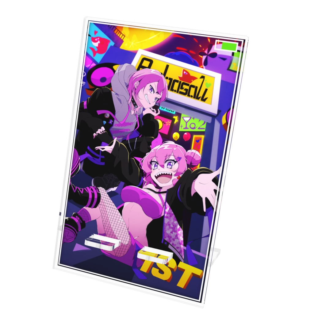 1周年イラストのアクリルスマホスタンド