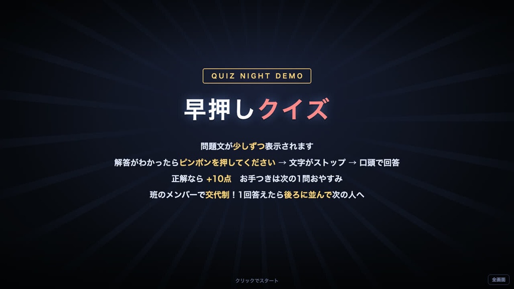 【発売記念980円・10/31まで】忘年会・新年会のクイズ大会アプリ QUIZ NIGHT【製品版】スマホ不要・番組風の演出・インストール不要