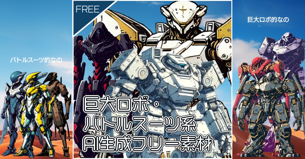 巨大ロボ・バトルスーツ系フリー素材