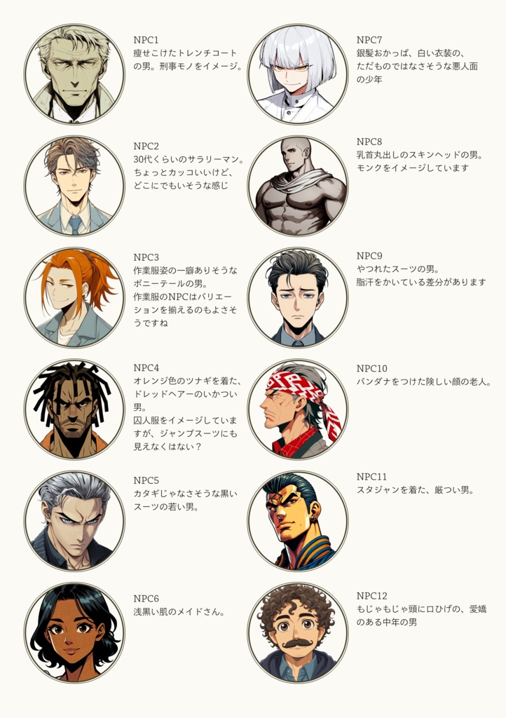 立ち絵・顔グラ素材(モブ・NPC)