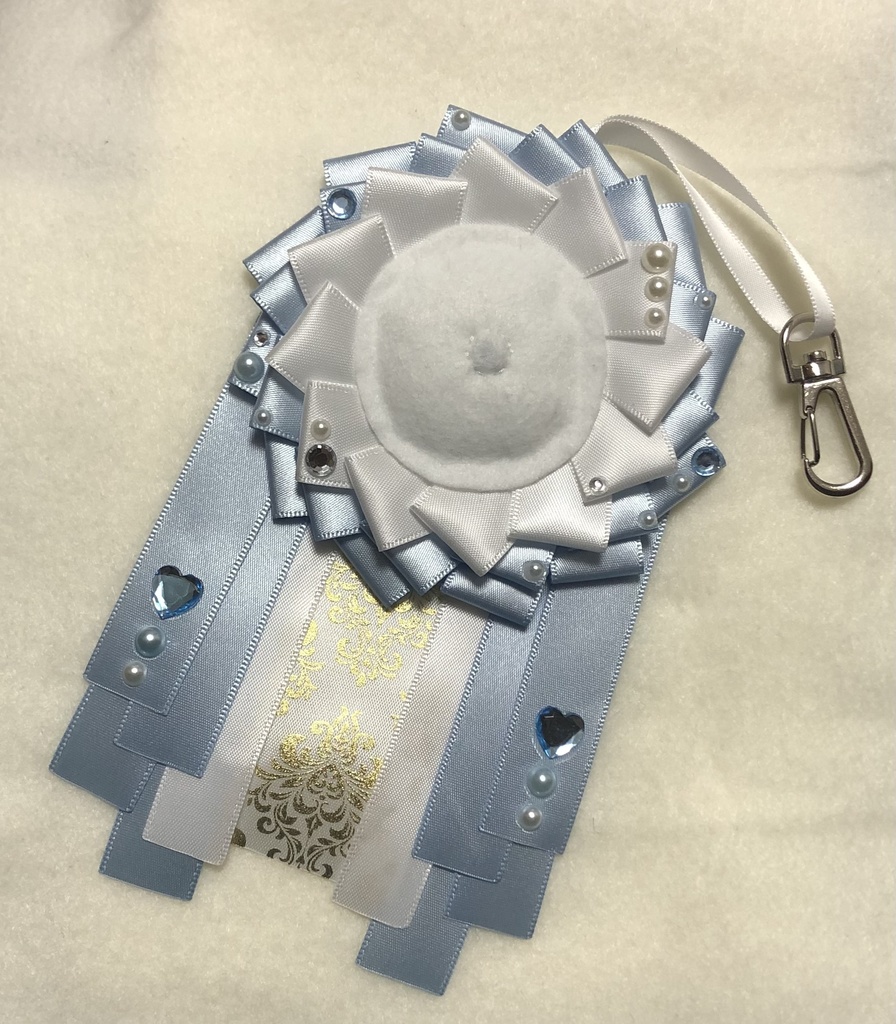 缶バッジ用ロゼット 54ミリ 57ミリ 水色 白 ホワイト