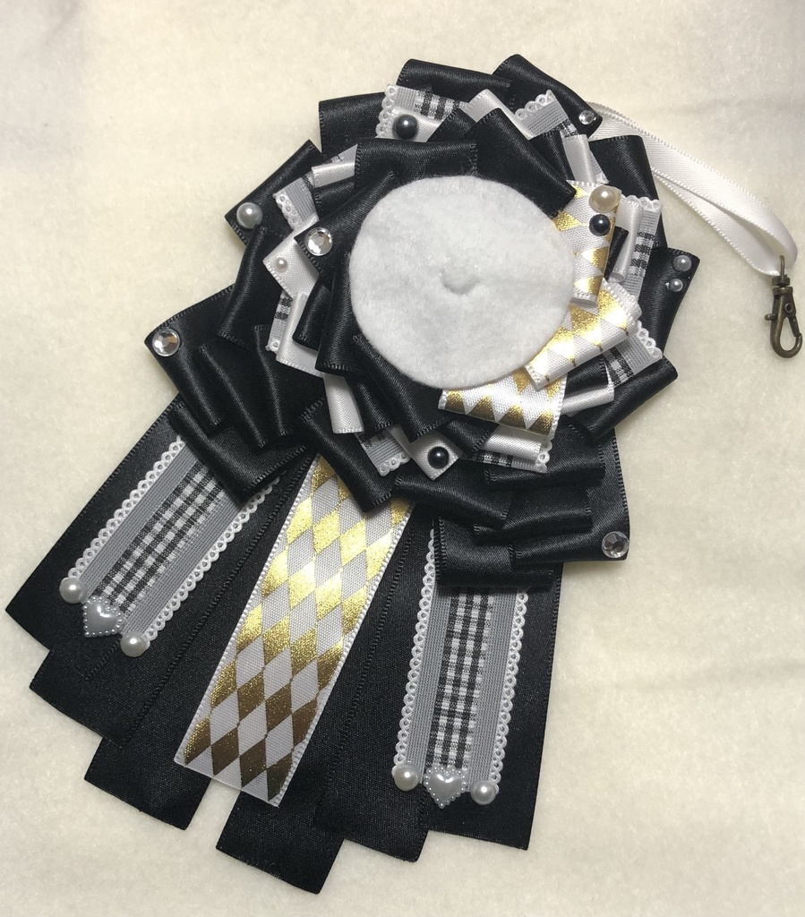 缶バッジ用ロゼット 44ミリ 54ミリ 57ミリ 黒 白 金 地雷系 ギンガムチェック