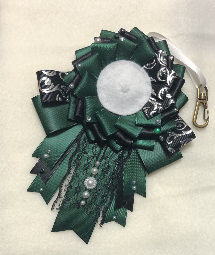 缶バッジ用ロゼット 32.44.54.57ミリ 緑 黒 グリーン ブラック 地雷系 ゴシック