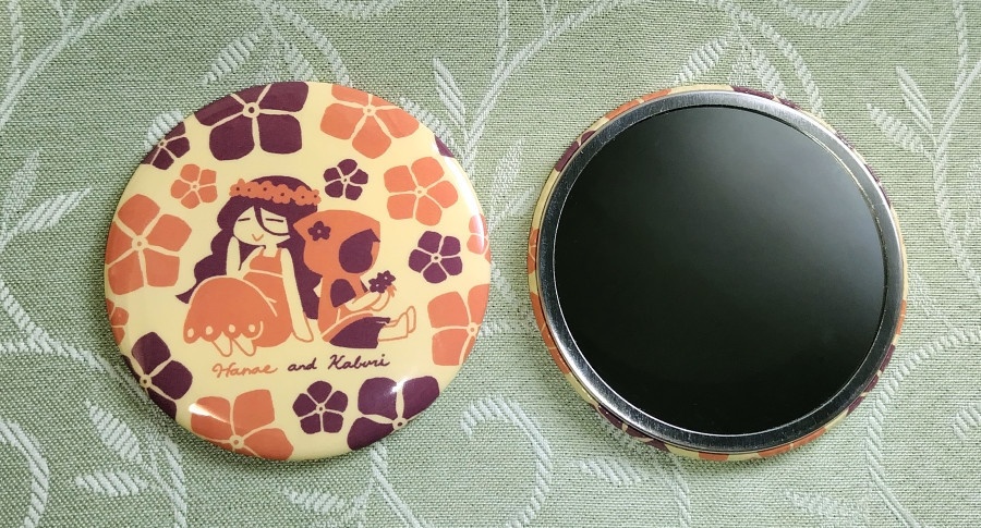 ハナエさんとカブリくん缶ミラー