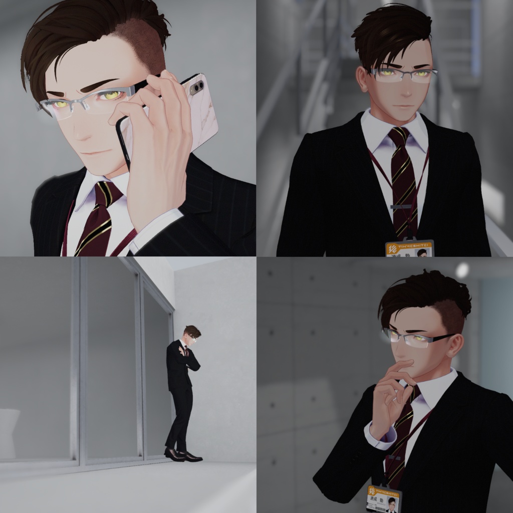 オリジナル3Dモデル『社畜の連成さん』【衣装単体販売あり】