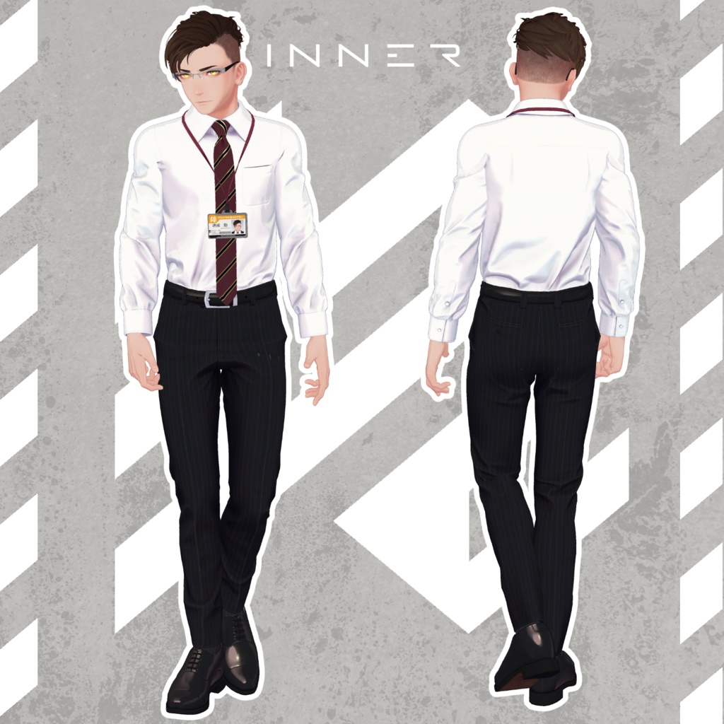 オリジナル3Dモデル『社畜の連成さん』【衣装単体販売あり】