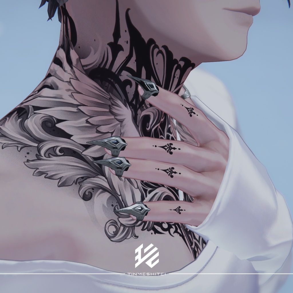 【7000フォロワー記念無料配布】珍飯亭共通素体『ネイルリング』