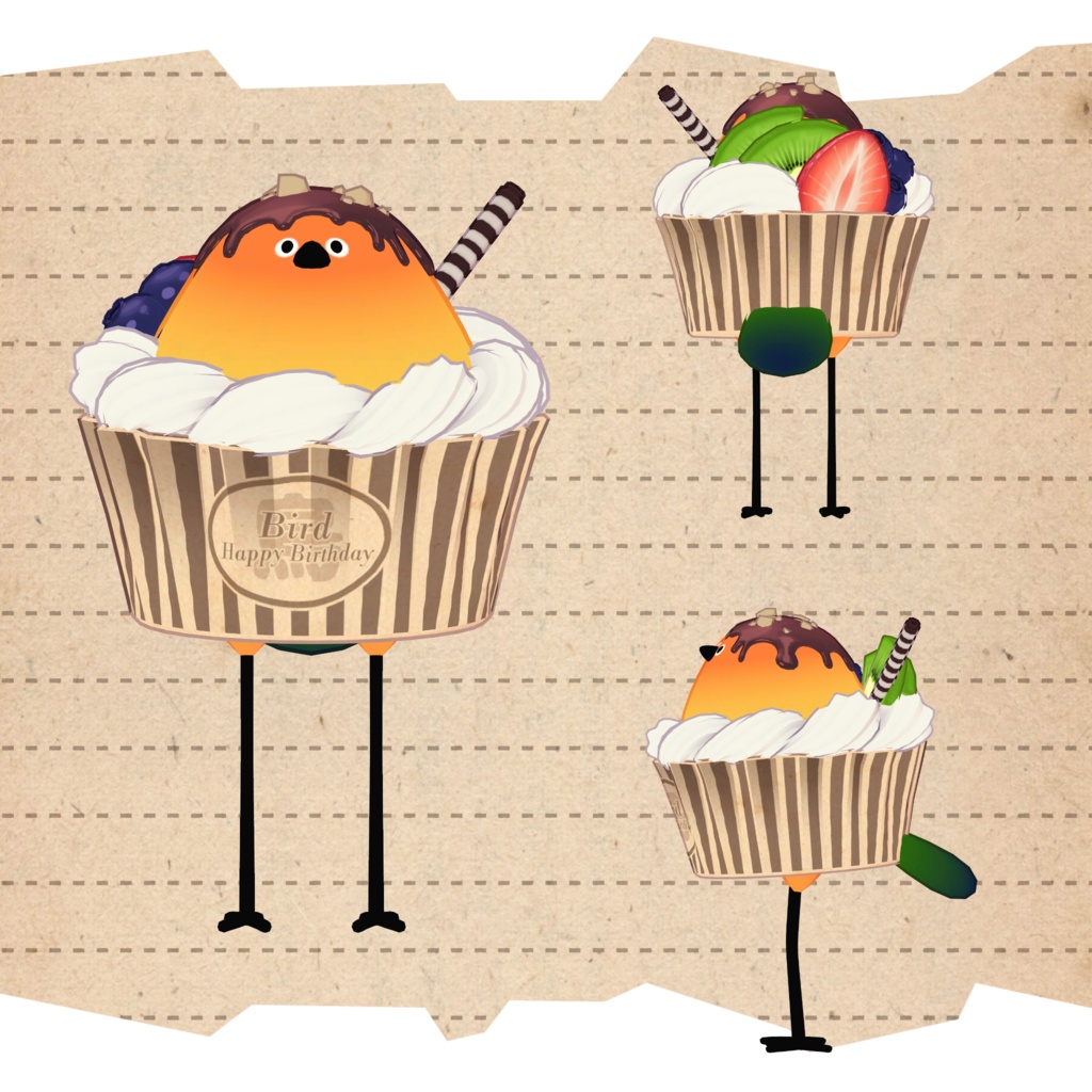 鳥用衣装『カップケーキ』