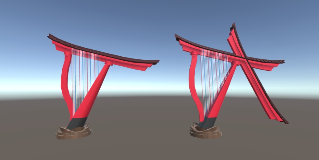オリジナル3Dモデル 鳥居ハープ