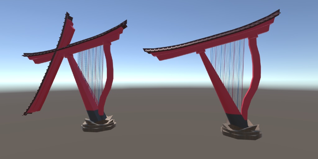 オリジナル3Dモデル 鳥居ハープ