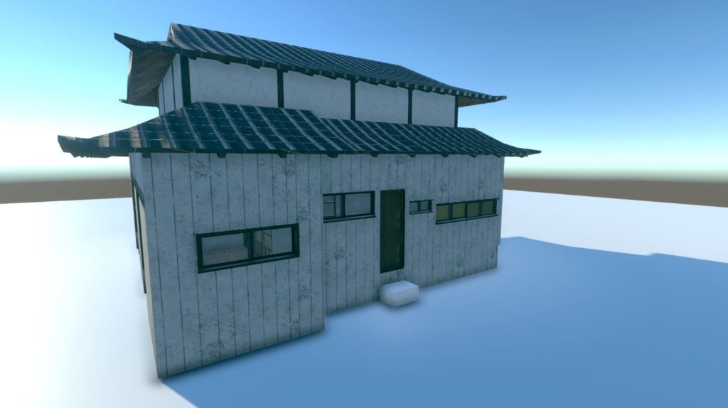 【Unity VRChat Blender】家8 3Dモデル 内装外装付き