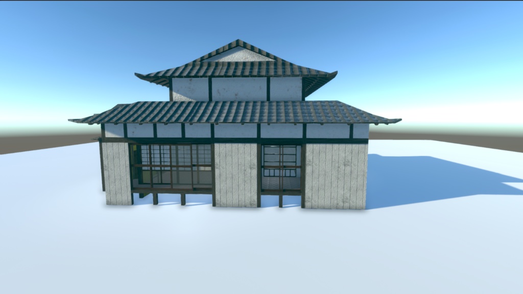 【Unity VRChat Blender】家8 3Dモデル 内装外装付き