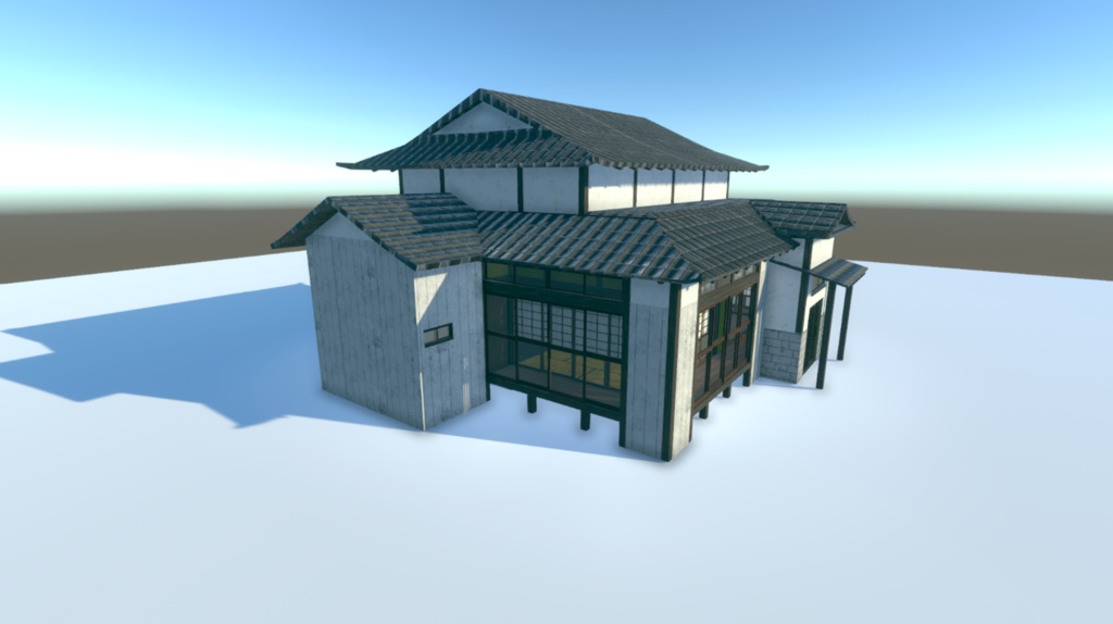 【Unity VRChat Blender】家8 3Dモデル 内装外装付き