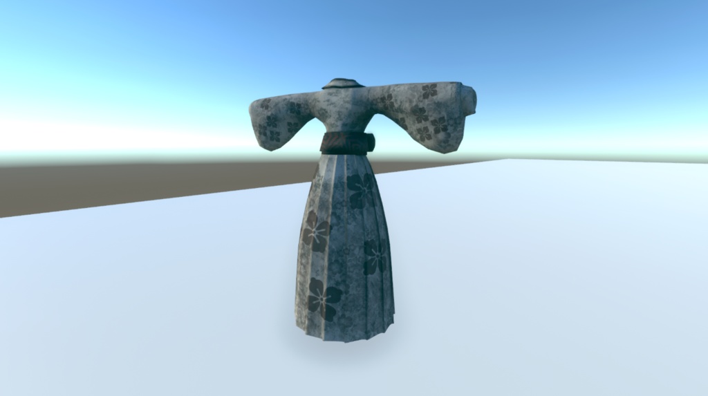 【VRChat Unity Blender】 汚れのついた着物