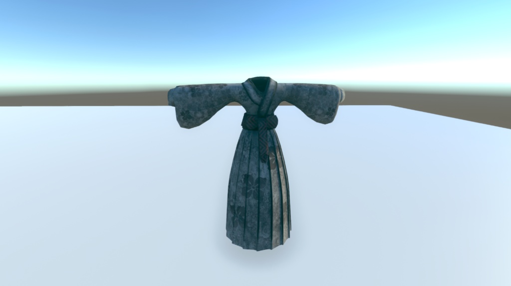 【VRChat Unity Blender】 汚れのついた着物