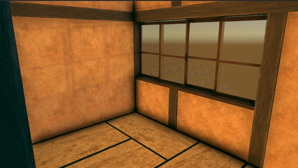 【VRChat対応】 家13 内装外装付き ドアや窓 ふすま付き