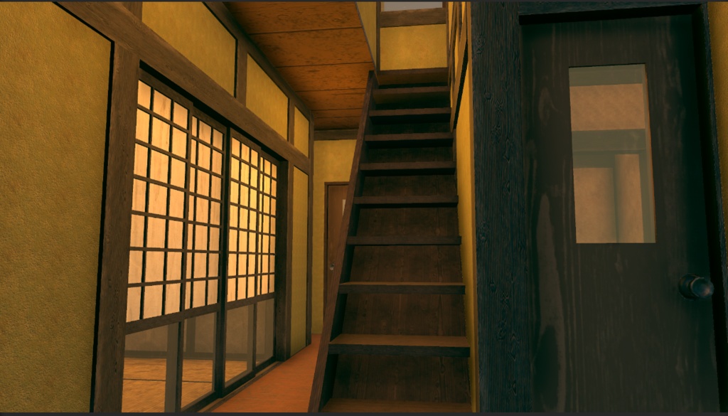 【VRChat対応】 家13 内装外装付き ドアや窓 ふすま付き