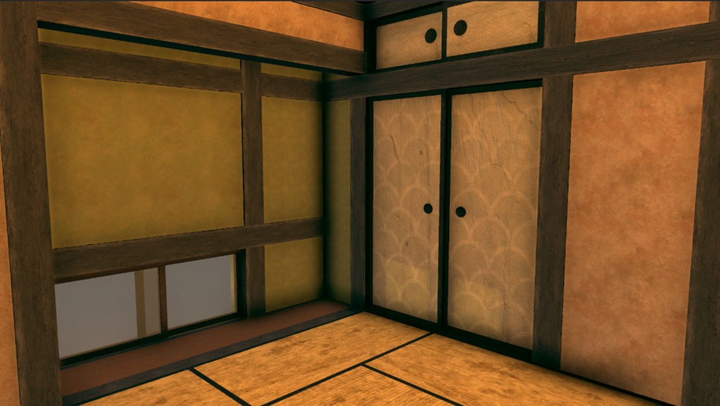 【VRChat対応】 家13 内装外装付き ドアや窓 ふすま付き