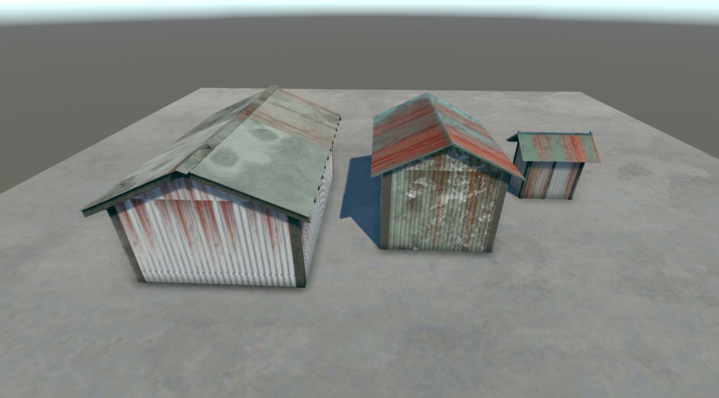【VRChat対応】 外小屋セット 3Dモデル
