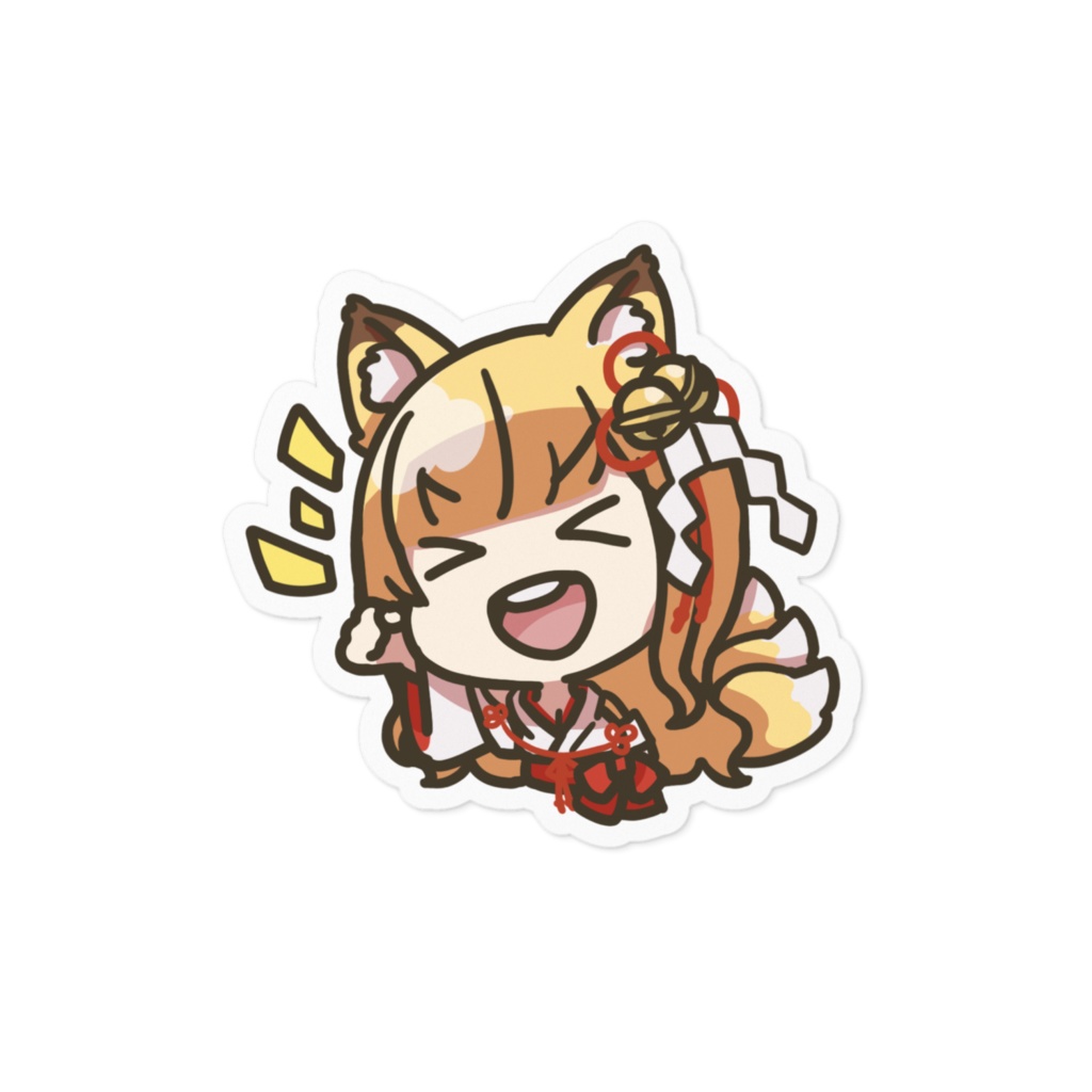 ⛩月宮舞(金狐)ステッカー⛩ illustrator:ふち先生
