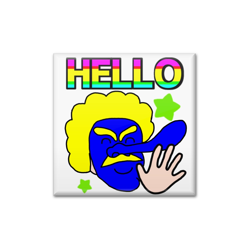 青天狗缶バッジ(HELLO)