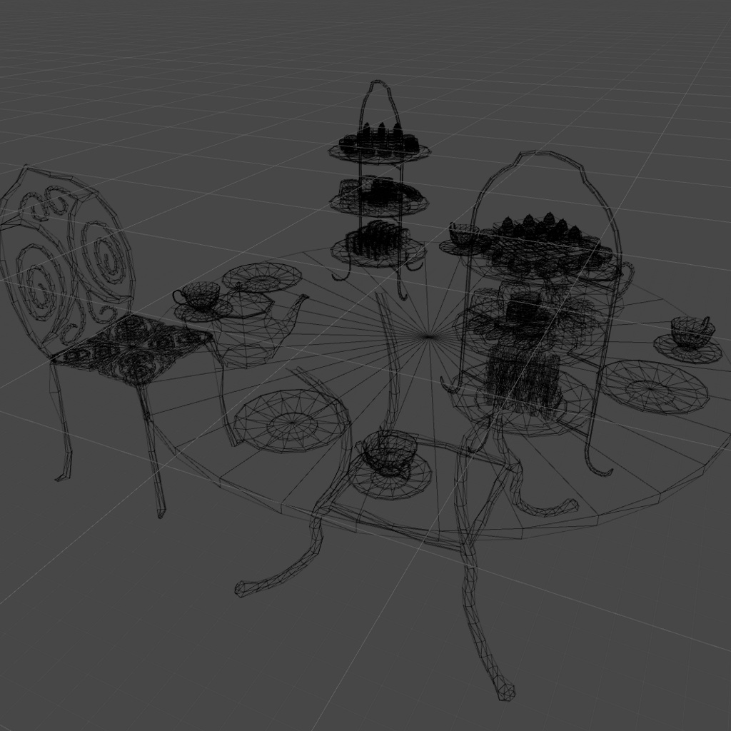 ティーパーティセット【VRC Ready 3Dモデルセット】