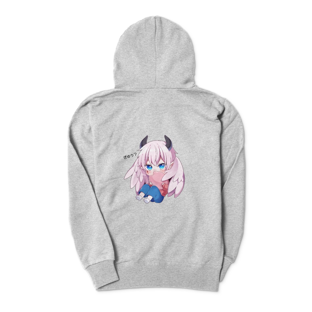 まみおジップパーカー<杢グレー>