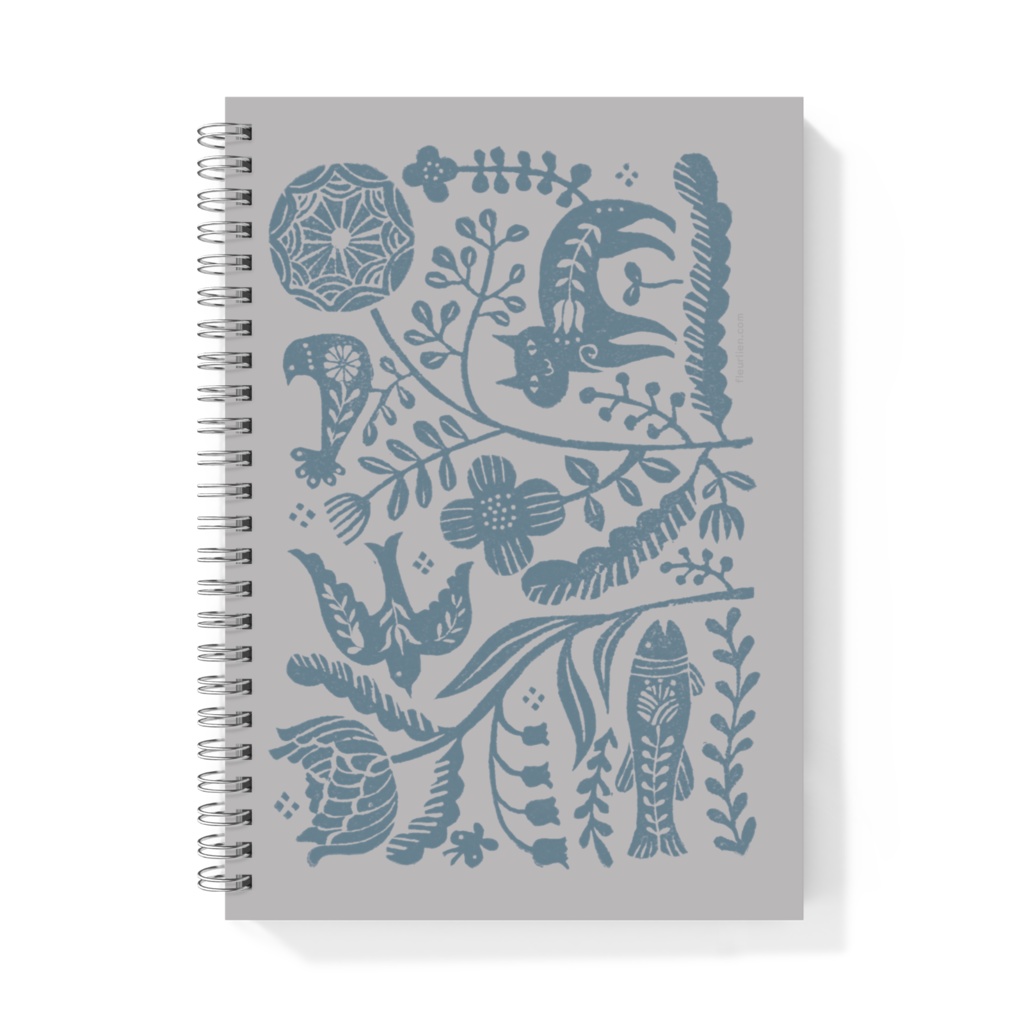 リングノートA5　ねこゆめ　グレー