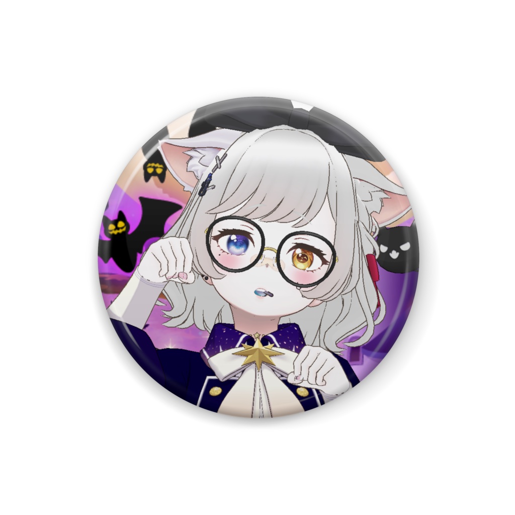 【ひよ丸】ハロウィングッズ-缶バッジ