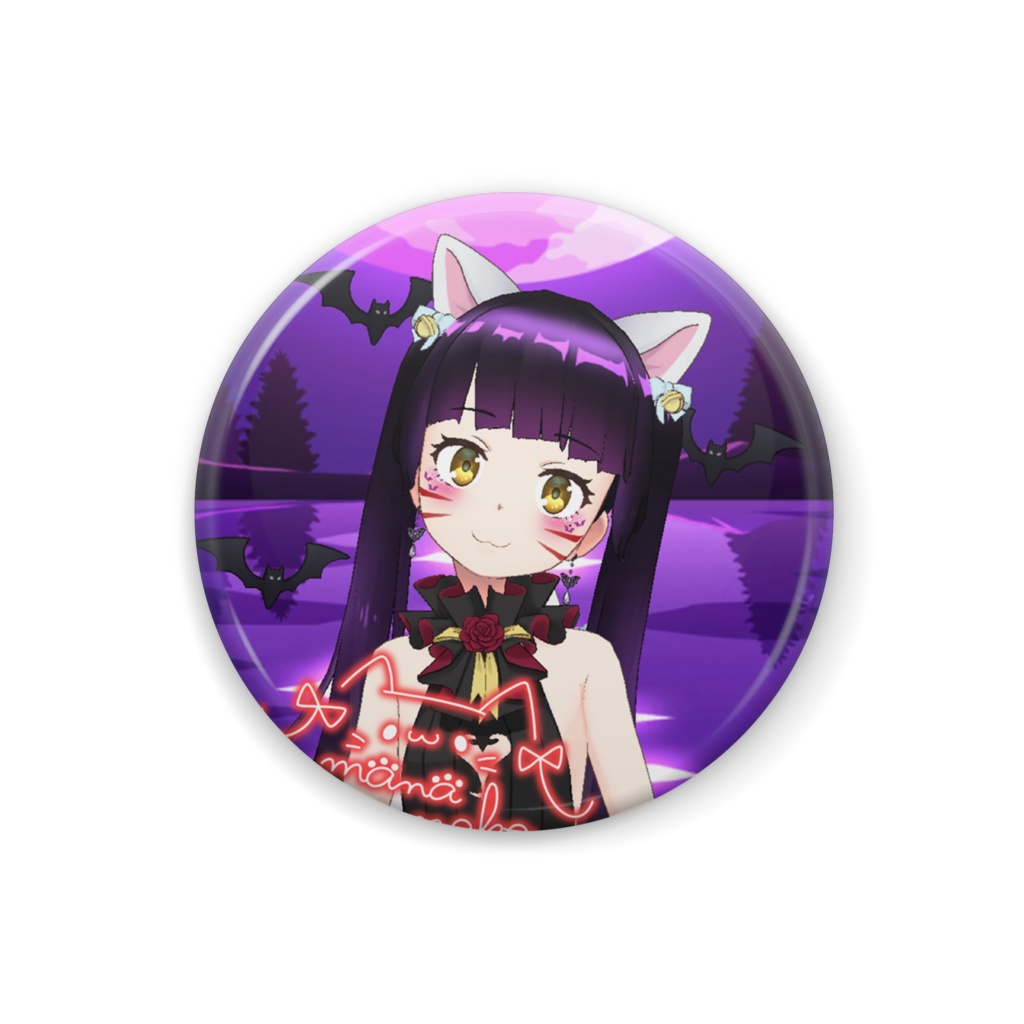 【まなネコ】ハロウィングッズ-缶バッジ