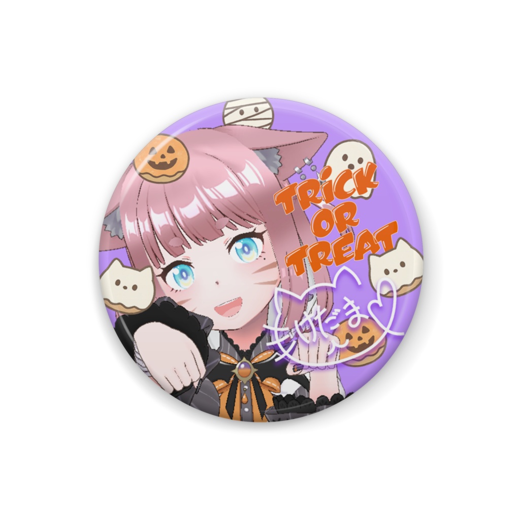 【猫ﾉ けだま】ハロウィングッズ-缶バッジ