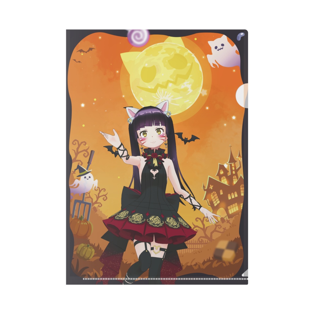 【まなネコ】ハロウィングッズ-クリアファイル