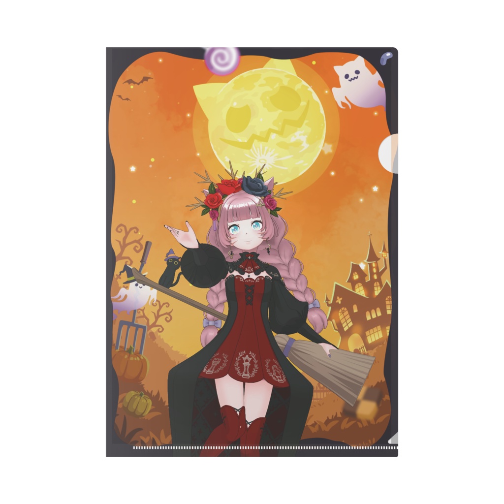 【猫ノ けだま】ハロウィングッズ-クリアファイル