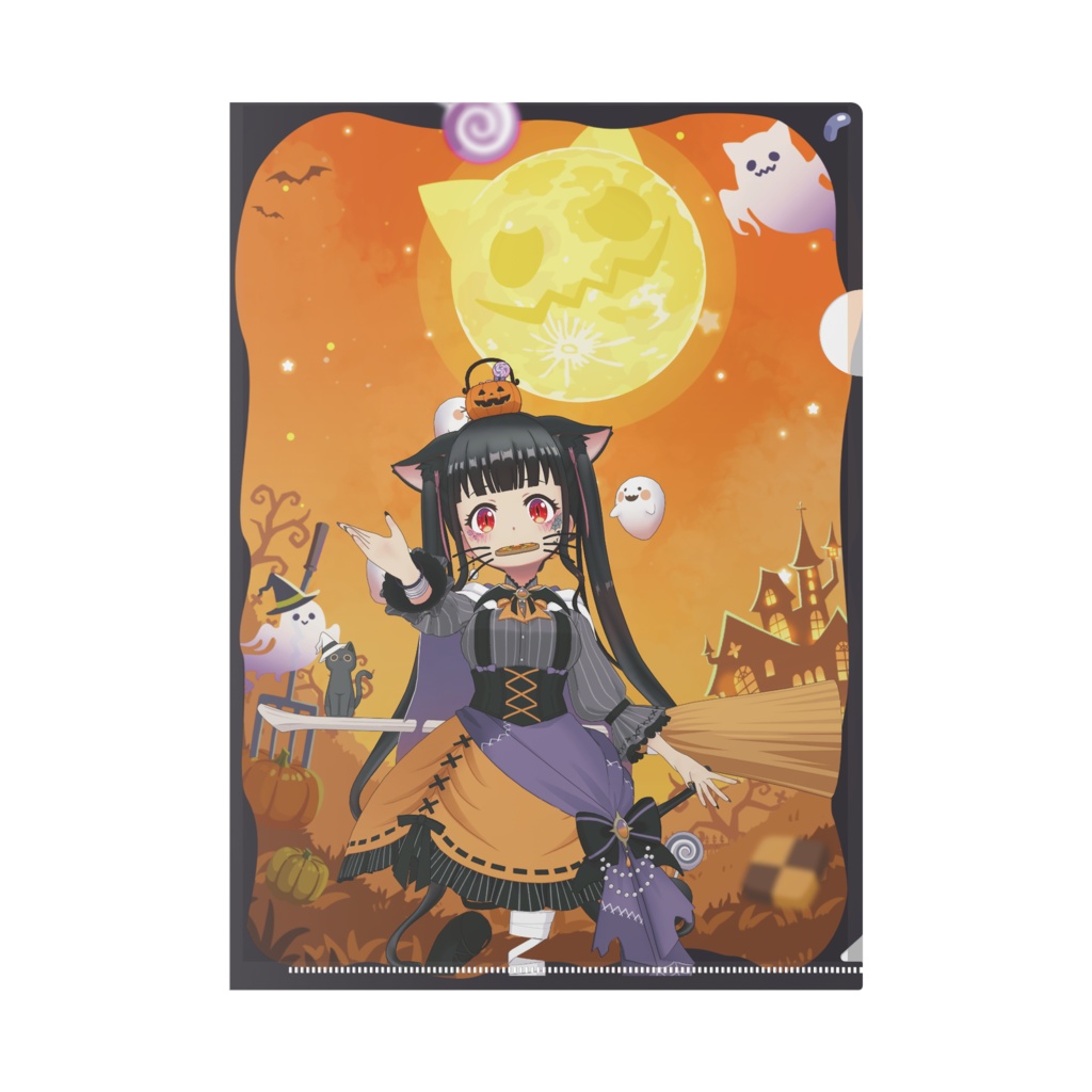 【猫音 心愛】ハロウィングッズ-クリアファイル