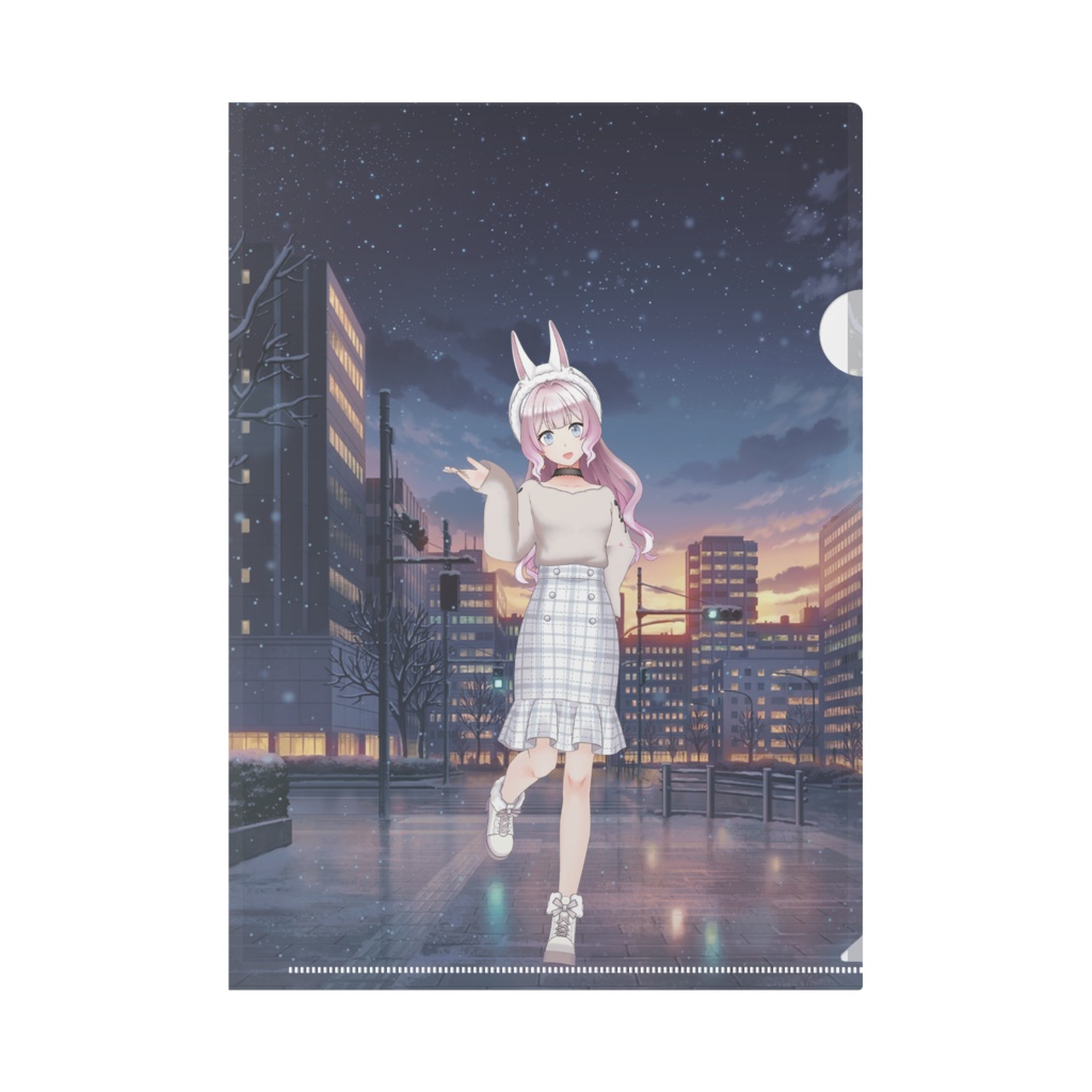 【ゆきうさぎ】12月記念日グッズ-クリアファイル[1223]