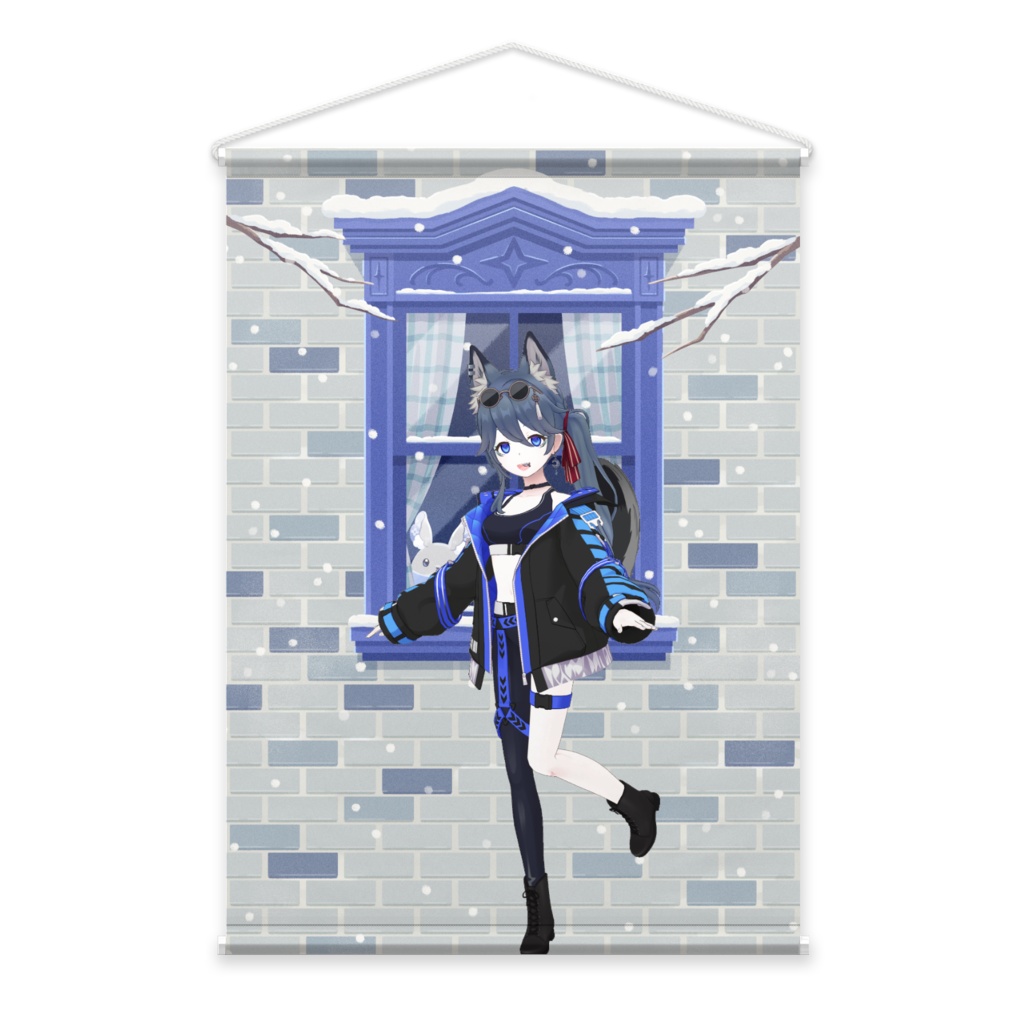 【いろはす】12月冬コーデ-タペストリー-G0108