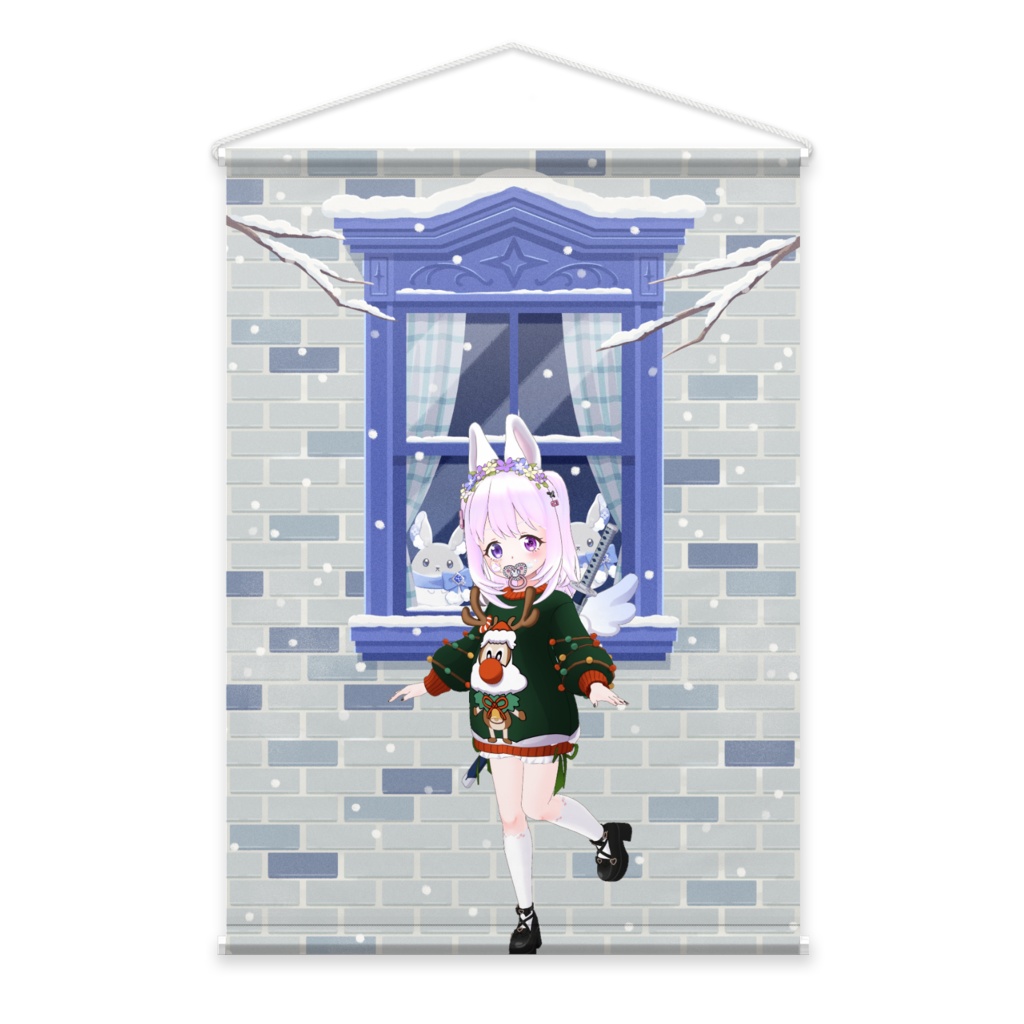 【うさうさうさみ】12月冬コーデ-タペストリー-G0113