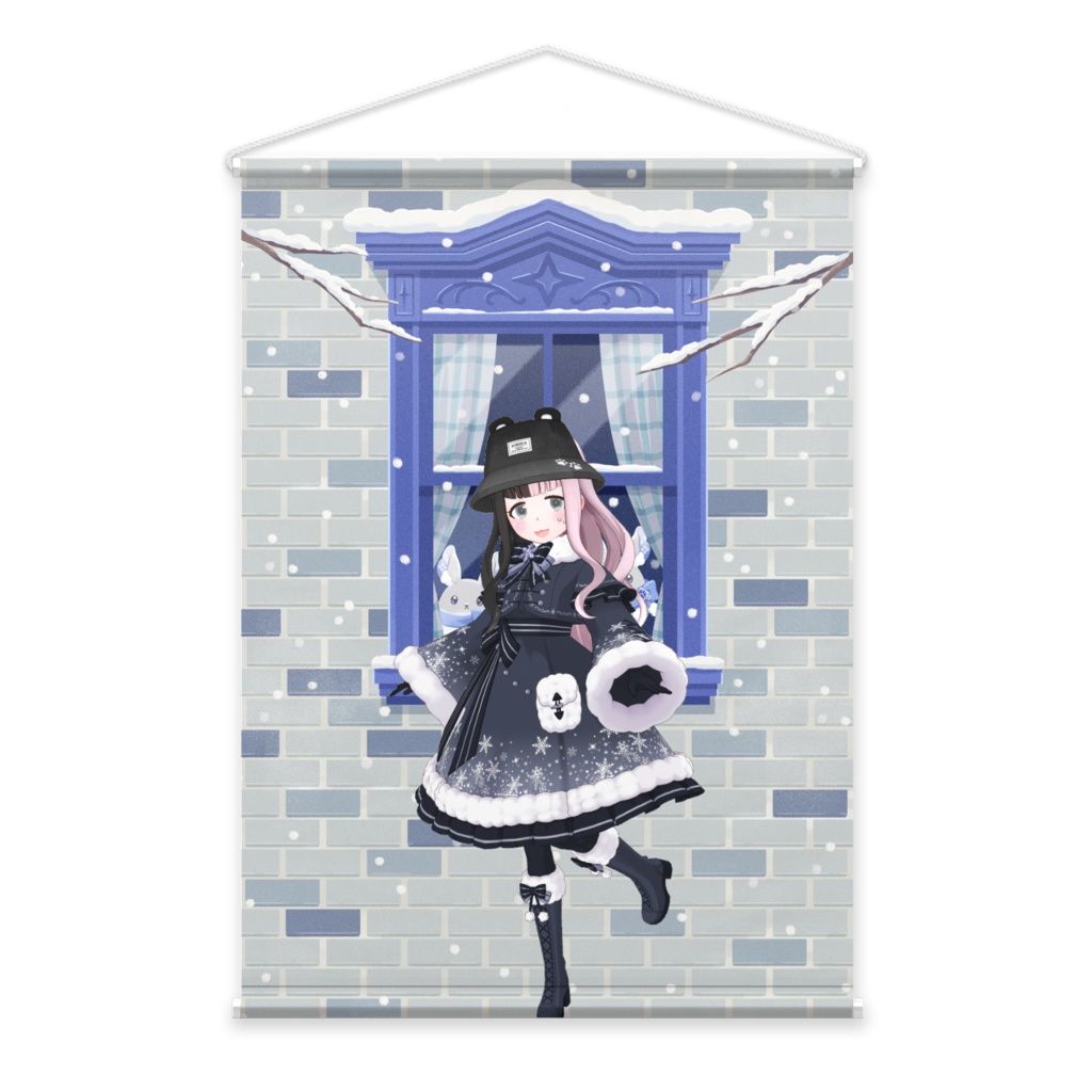 【おひめちゃん】12月冬コーデ-タペストリー-G0133