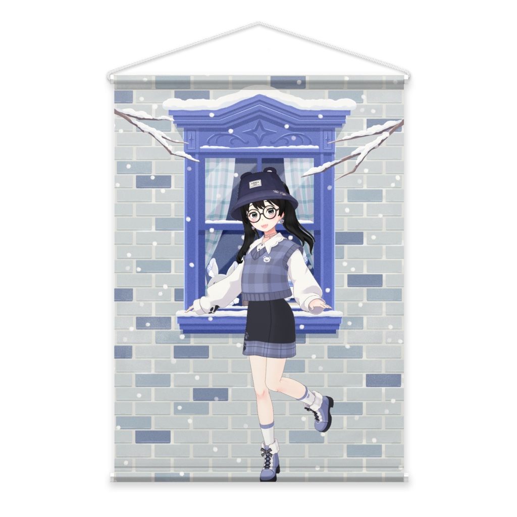 【おこめの部屋】12月冬コーデ-タペストリー-G0128