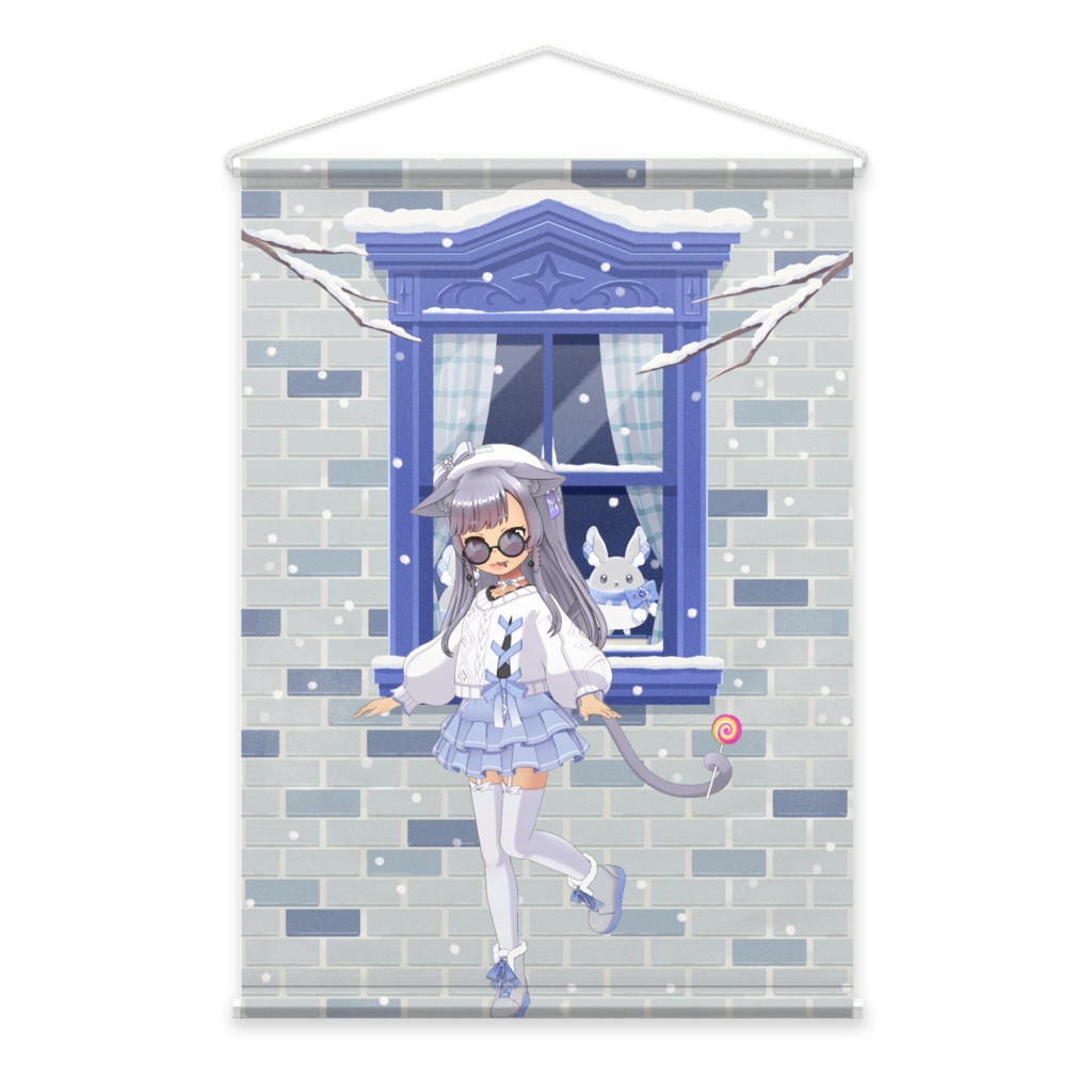 【かおたん】12月冬コーデ-タペストリー-G0141