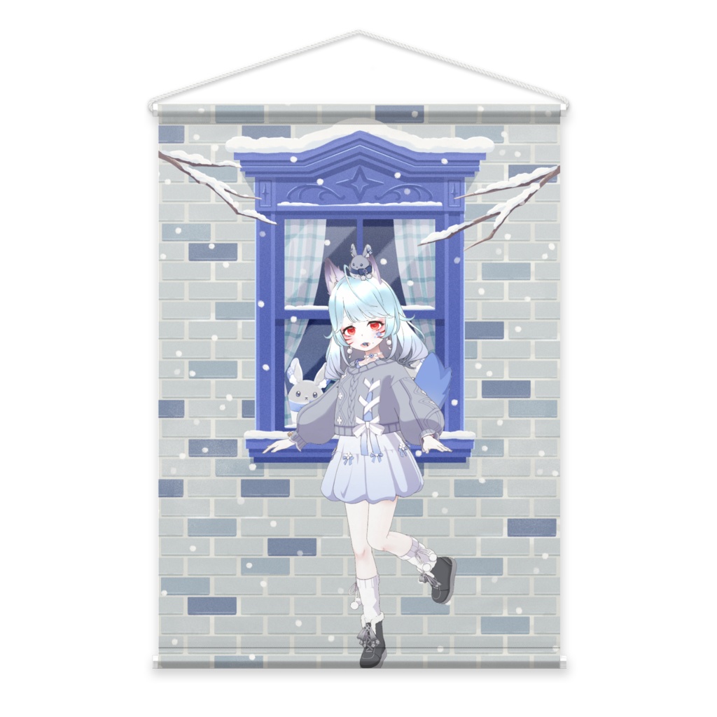 【かきくけコンコン】12月冬コーデ-タペストリー-G0142